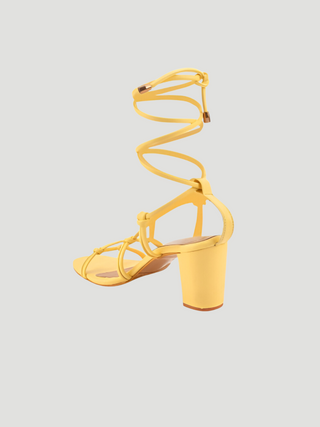 Layla Yellow Gladiator Heels - KUCAH