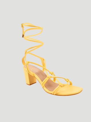 Layla Yellow Gladiator Heels - KUCAH