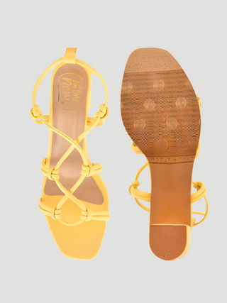 Layla Yellow Gladiator Heels - KUCAH