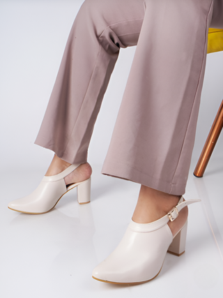 Ophelia White Slingback Heels - KUCAH