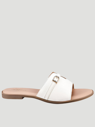 Seraphina White Flat Sandal - KUCAH