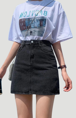 LULU DENIM SKIRT - KUCAH