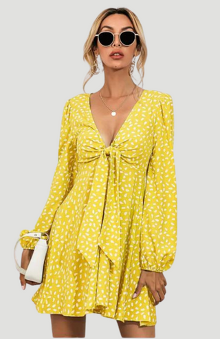 Enid Dress Yellow - KUCAH
