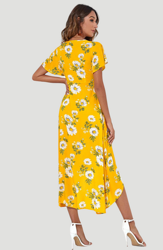 Sunflower Bohemian Yellow Dress - KUCAH