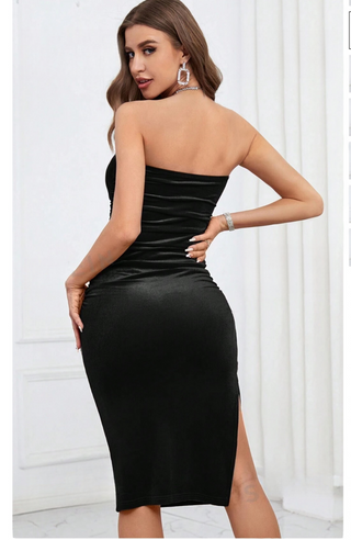 Love Letter In Rome Black Bodycon Dress  - KUCAH