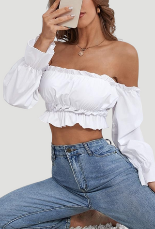 Constance Crop Top White - KUCAH