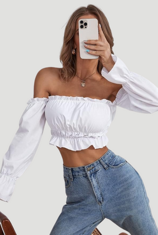 Constance Crop Top White - KUCAH