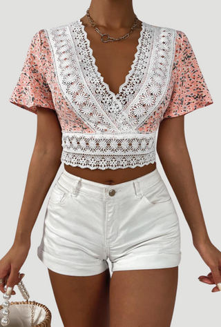 Peach-A-Boo Crop Top - KUCAH