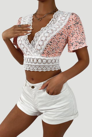 Peach-A-Boo Crop Top - KUCAH