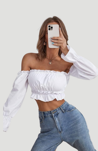 Constance Crop Top White - KUCAH