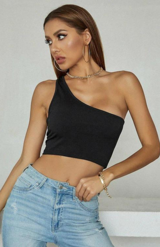 Shelly Black Crop Top - KUCAH