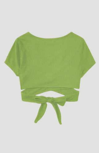 Bea Wrap On Green Crop Top - KUCAH