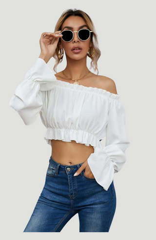 Constance Crop Top White - KUCAH