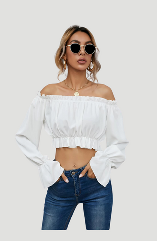 Constance Crop Top White - KUCAH