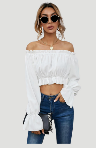 Constance Crop Top White - KUCAH