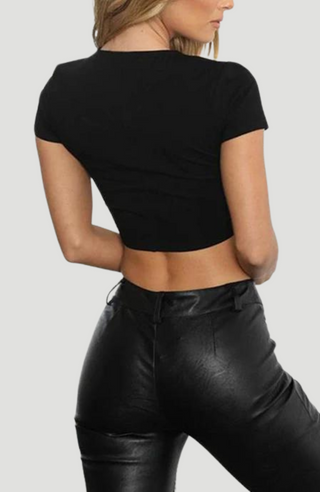 Grace Black Crop Top - KUCAH