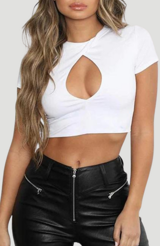 Grace White Crop Top  - KUCAH