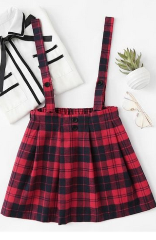 Crimson Overall Skirt - Kucah