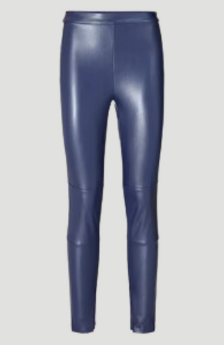 Indigo Suede Leather Jeggings - Kucah