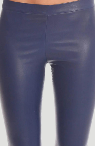 Indigo Suede Leather Jeggings - Kucah