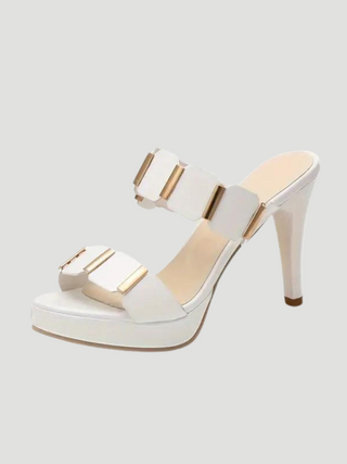 Imogen White Stiletto Heels - KUCAH