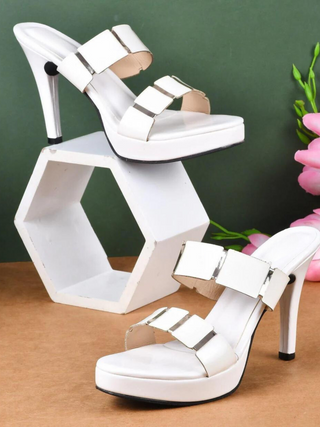 Imogen White Stiletto Heels - KUCAH