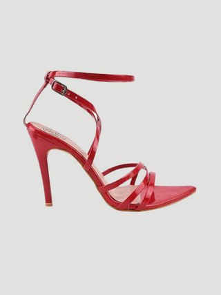 Juniper Red Ankle Strap Stiletto Heels - KUCAH