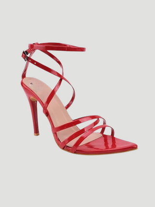 Juniper Red Ankle Strap Stiletto Heels - KUCAH