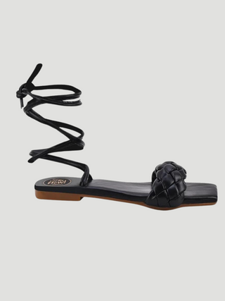 Isabella Black Flat Gladiator - Kucah