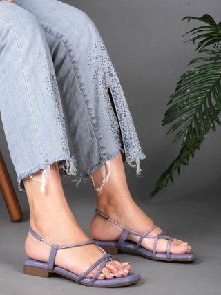 Isla Purple Flats Sandal - KUCAH