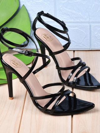 Lila Black Stiletto Heels - KUCAH