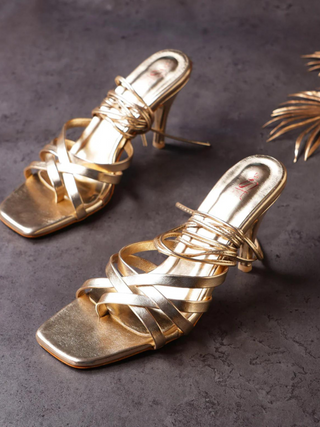 Kira Gold Gladiator Heels - KUCAH