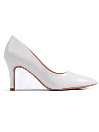 Elena White Pump Heels - KUCAH