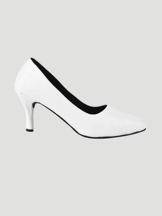 Elena White Pump Heels - KUCAH