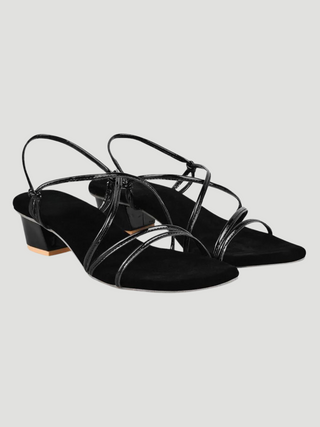 Elara Black Sandal Heels - KUCAH