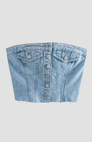 VERE DENIM CROP TOP - KUCAH