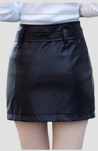 COCO FAUX LEATHER SKIRT - KUCAH