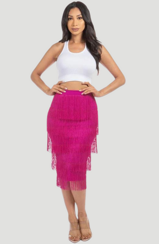 ZEBEC FRINGE SKIRT - KUCAH