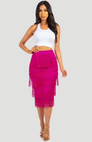 ZEBEC FRINGE SKIRT - KUCAH