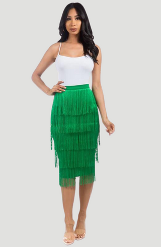 ZEBEC FRINGE SKIRT - KUCAH