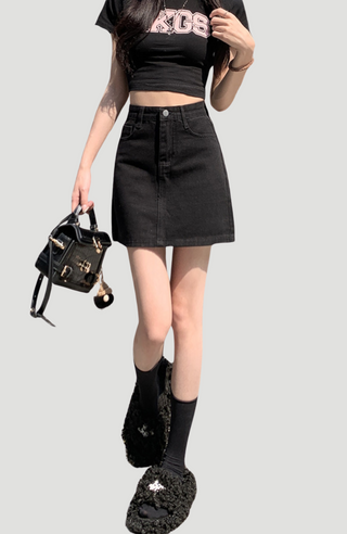 LULU DENIM SKIRT - KUCAH