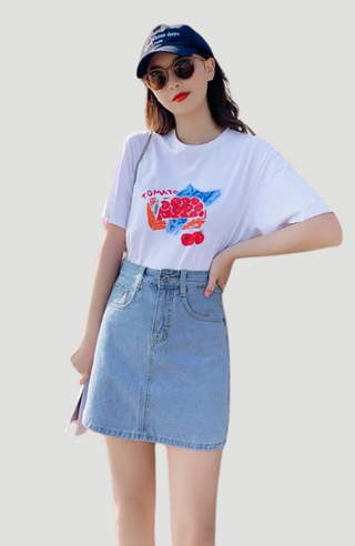 LULU DENIM SKIRT - KUCAH