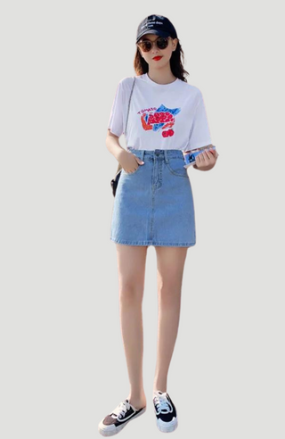 LULU DENIM SKIRT - KUCAH