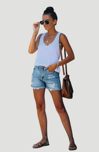 GEORGIE DENIM SHORTS - KUCAH