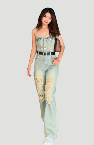 BYRON DENIM JUMPSUIT - KUCAH