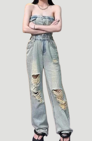 BYRON DENIM JUMPSUIT - KUCAH