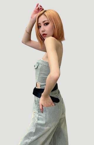 BYRON DENIM JUMPSUIT - KUCAH